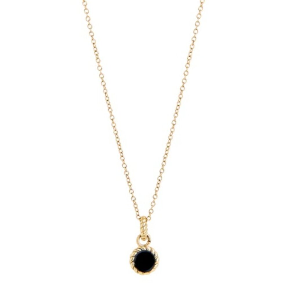 MIA - Ines Pendant Necklace - PVD Gold and Black Enamel - 16-18" - NWT